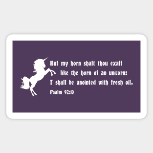 Unicorn Horn Psalm 92:10 Bible Verse Christian Shirt Magnet